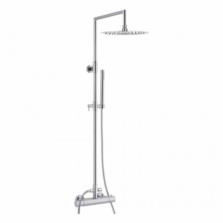 Colonna Doccia in Ottone con Soffione Ultrasottile Rotondo Made in Italy - Merio Viadurini