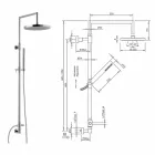 Colonna Doccia in Ottone Cromato con Doccetta in Abs Made in Italy - Selvio Viadurini