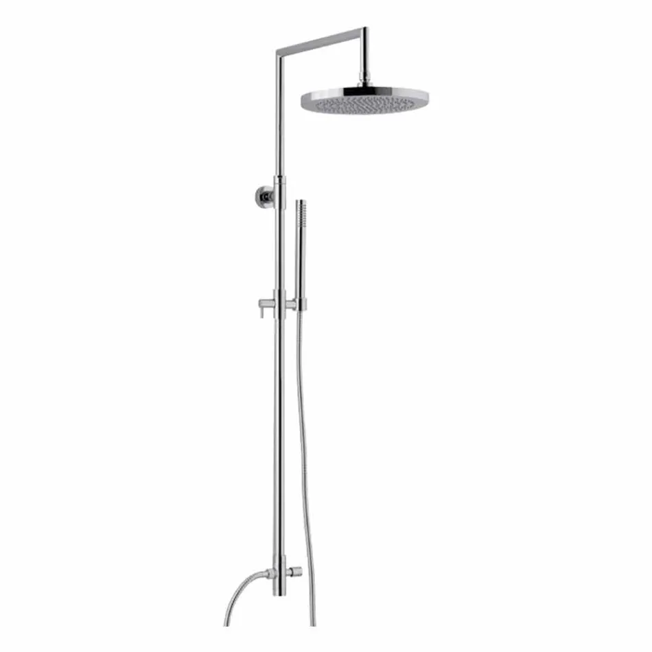 Colonna Doccia in Ottone Cromato con Doccetta in Abs Made in Italy - Selvio Viadurini