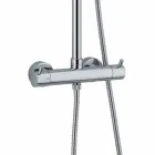 Colonna Doccia in Ottone Cromato con Flessibile e Doccetta Made in Italy - Griso Viadurini