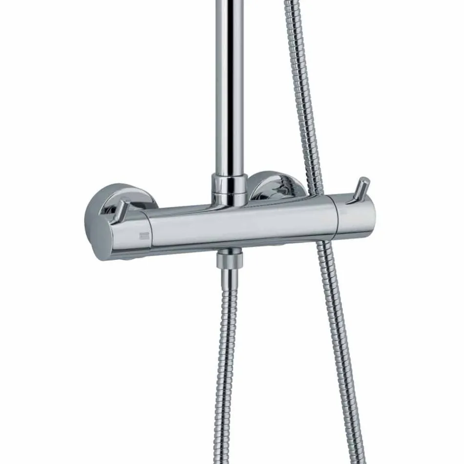 Colonna Doccia in Ottone Cromato con Flessibile e Doccetta Made in Italy - Griso Viadurini