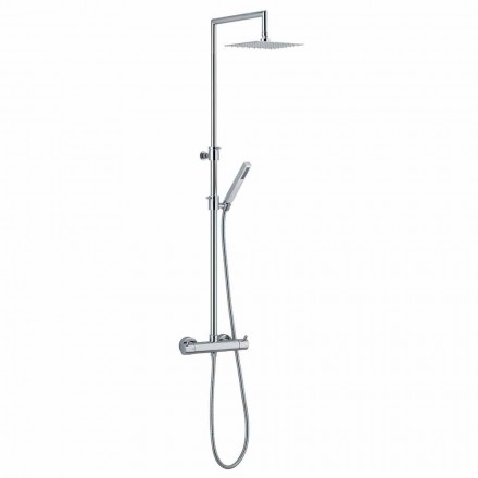 Colonna Doccia in Ottone Cromato con Flessibile e Doccetta Made in Italy - Griso Viadurini