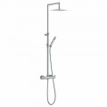 Colonna Doccia in Ottone Cromato con Flessibile e Doccetta Made in Italy - Griso