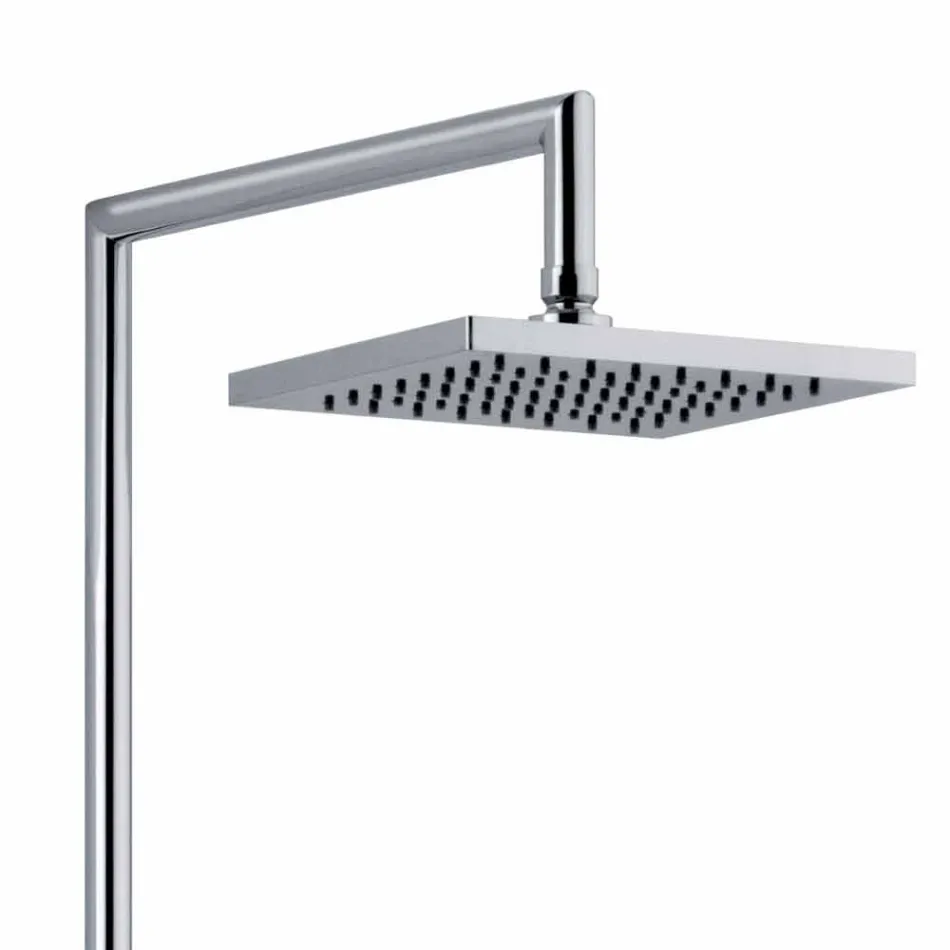 Colonna Doccia in Ottone Cromato con Soffione e Flessibile Made in Italy - Cunio Viadurini