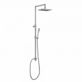 Colonna Doccia in Ottone Cromato con Soffione e Flessibile Made in Italy - Cunio