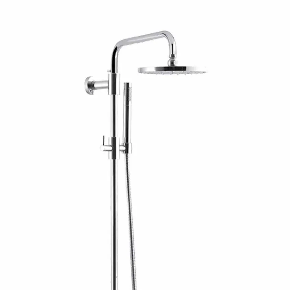 Colonna Doccia in Ottone Cromato con Soffione in Acciaio Made in Italy - Daino Viadurini