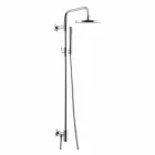 Colonna Doccia in Ottone Cromato con Soffione in Acciaio Made in Italy - Daino Viadurini
