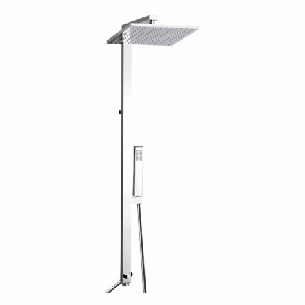 Colonna Doccia in Ottone Cromato con Soffione in Acciaio Made in Italy - Marlo Viadurini