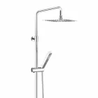 Colonna Doccia in Ottone Cromato con Soffione Quadrato Made in Italy - Studio Viadurini