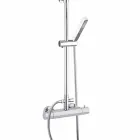 Colonna Doccia in Ottone Cromato con Soffione Quadrato Made in Italy - Studio Viadurini
