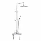 Colonna Doccia in Ottone Cromato con Soffione Quadrato Made in Italy - Studio Viadurini