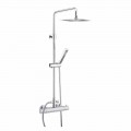 Colonna Doccia in Ottone Cromato con Soffione Quadrato Made in Italy - Studio