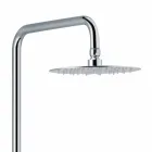 Colonna Doccia in Ottone Cromato con Soffione Rotondo Made in Italy - Griso Viadurini