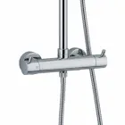 Colonna Doccia in Ottone Cromato con Soffione Rotondo Made in Italy - Griso Viadurini