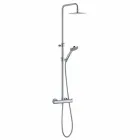 Colonna Doccia in Ottone Cromato con Soffione Rotondo Made in Italy - Griso Viadurini
