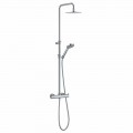 Colonna Doccia in Ottone Cromato con Soffione Rotondo Made in Italy - Griso