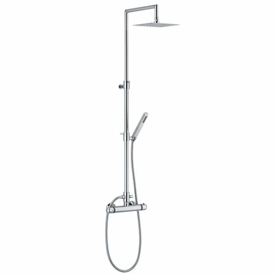 Colonna Doccia Moderna in Ottone Finitura Cromata Made in Italy - Gallo Viadurini