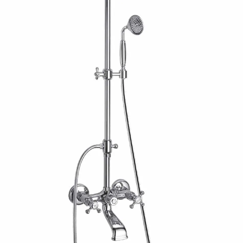 Colonna Doccia Orientabile in Ottone con Gruppo Vasca Made in Italy - Fedrio Viadurini
