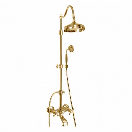 Colonna Doccia Orientabile in Ottone con Gruppo Vasca Made in Italy - Fedrio Viadurini