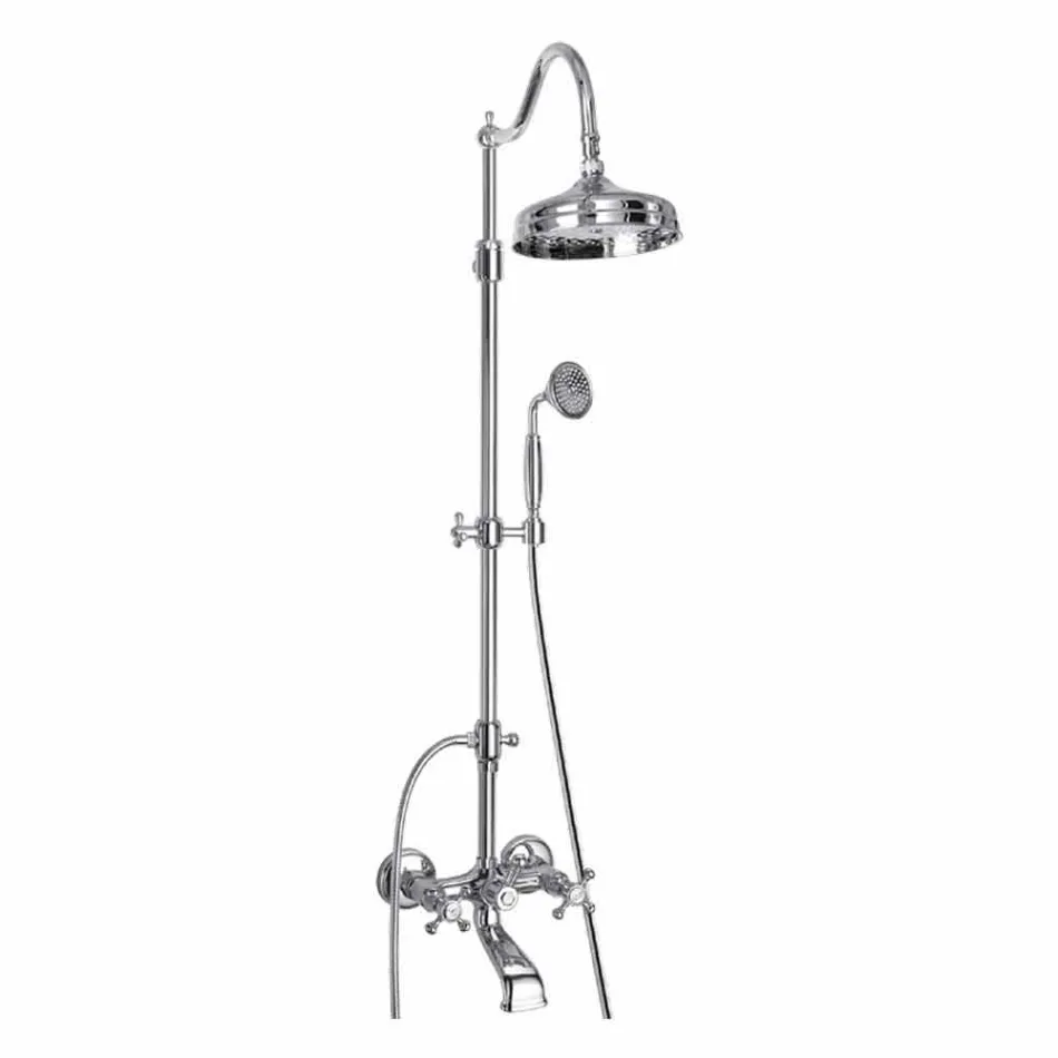 Colonna Doccia Orientabile in Ottone con Gruppo Vasca Made in Italy - Fedrio Viadurini