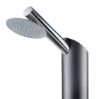 Colonna Doccia Solare da Giardino in Acciaio Inox Nero Made in Italy - Werner Viadurini