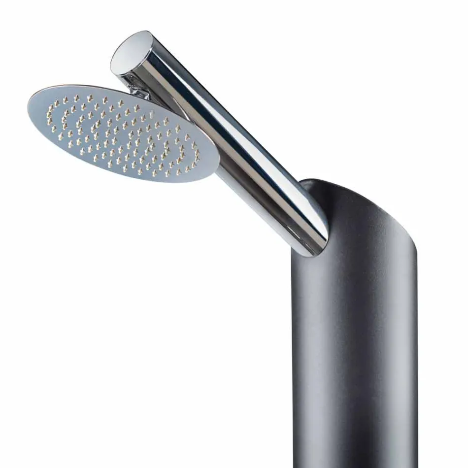 Colonna Doccia Solare da Giardino in Acciaio Inox Nero Made in Italy - Werner Viadurini