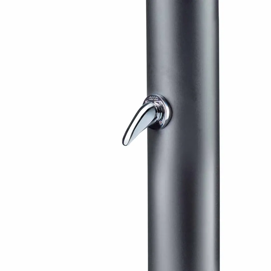 Colonna Doccia Solare da Giardino in Acciaio Inox Nero Made in Italy - Werner Viadurini