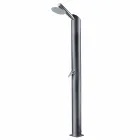 Colonna Doccia Solare da Giardino in Acciaio Inox Nero Made in Italy - Werner Viadurini
