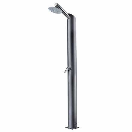 Colonna Doccia Solare da Giardino in Acciaio Inox Nero Made in Italy - Werner Viadurini