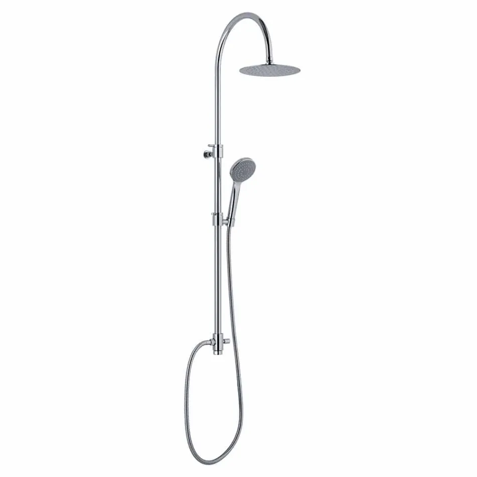 Colonna Doccia Telescopica in Ottone con Soffione Rotondo Made in Italy - Lenio Viadurini