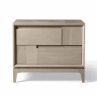 Comò 2 cassetti in legno massello di noce design moderno, Nino Viadurini