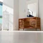 Comò 3 cassetti design moderno in massello di noce, Nino Viadurini