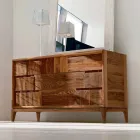 Comò 3 cassetti design moderno in massello di noce, Nino Viadurini
