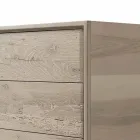 Comò 3 cassetti noce design moderno, L 131 x P 55 x H 80 cm, Sandro Viadurini
