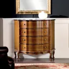 Comò 3 o 4 Cassetti in Legno Intarsiato di Lusso Made in Italy - Leonor Viadurini