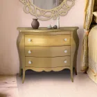 Comò Bombato con 3 Cassetti in Diverse Finiture Made in Italy - Gamad Viadurini
