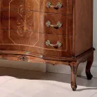 Comò Classico con 8 Cassetti in Legno Noce Bassano Made in Italy - Luxury Viadurini