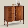 Comò di Stile Classico con 1 Anta e 4 Cassetti Made in Italy - Elegant