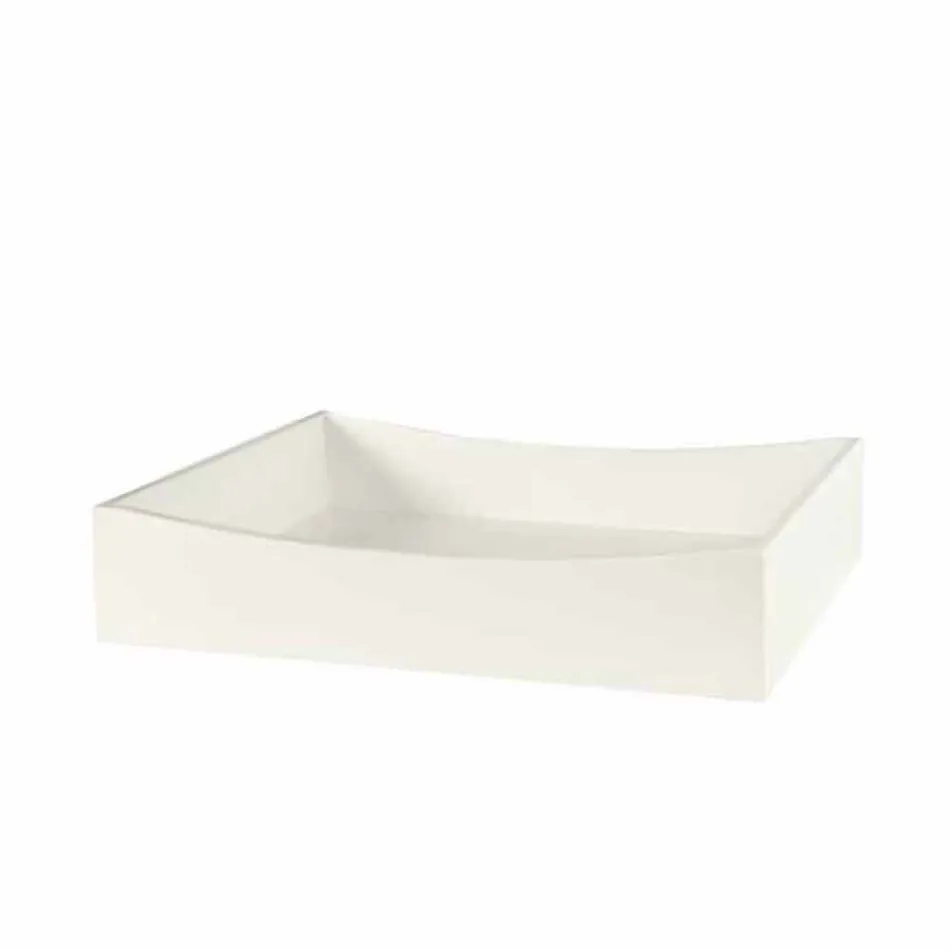 Comò in Vetro Extrachiaro e Sei Cassetti in Legno Bianco Made in Italy – Ganzo Viadurini