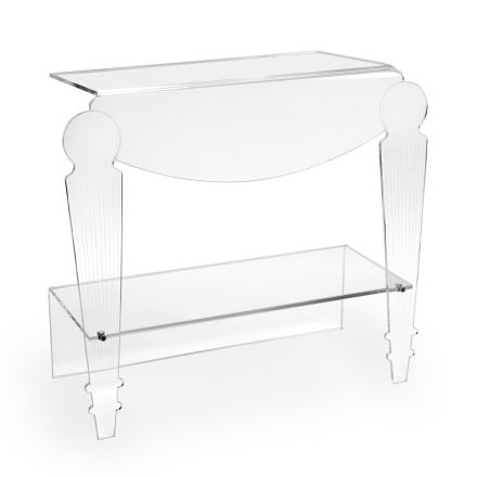 Comodino Artigianale in Plexiglass Trasparente Design Classico - Salino Viadurini