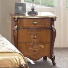 Comodino Classico 3 Cassetti di Lusso Legno Noce Made in Italy - Cambrige Viadurini