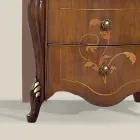 Comodino Classico 3 Cassetti di Lusso Legno Noce Made in Italy - Cambrige Viadurini
