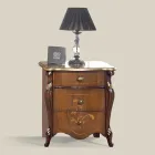 Comodino Classico 3 Cassetti di Lusso Legno Noce Made in Italy - Cambrige Viadurini