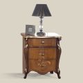 Comodino Classico 3 Cassetti di Lusso Legno Noce Made in Italy - Cambrige