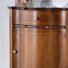 Comodino Classico Legno Intarsiato Anta e Cassetto Made in Italy - Leonor Viadurini