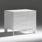 Comodino con 1 Cassetto in Agglomerato Ligneo Verniciato - Leone Viadurini