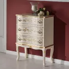 Comodino con Cassetti in Legno di Noce o Bianco Made in Italy - Elegant Viadurini