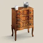 Comodino con Cassetti in Legno di Noce o Bianco Made in Italy - Elegant Viadurini