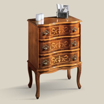 Comodino con Cassetti in Legno di Noce o Bianco Made in Italy - Elegant Viadurini
