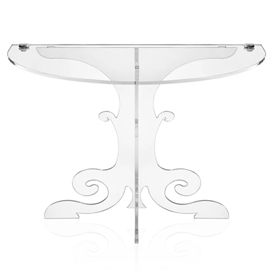 Comodino design classico, in cristallo acrilico e PMMA Tiana Viadurini